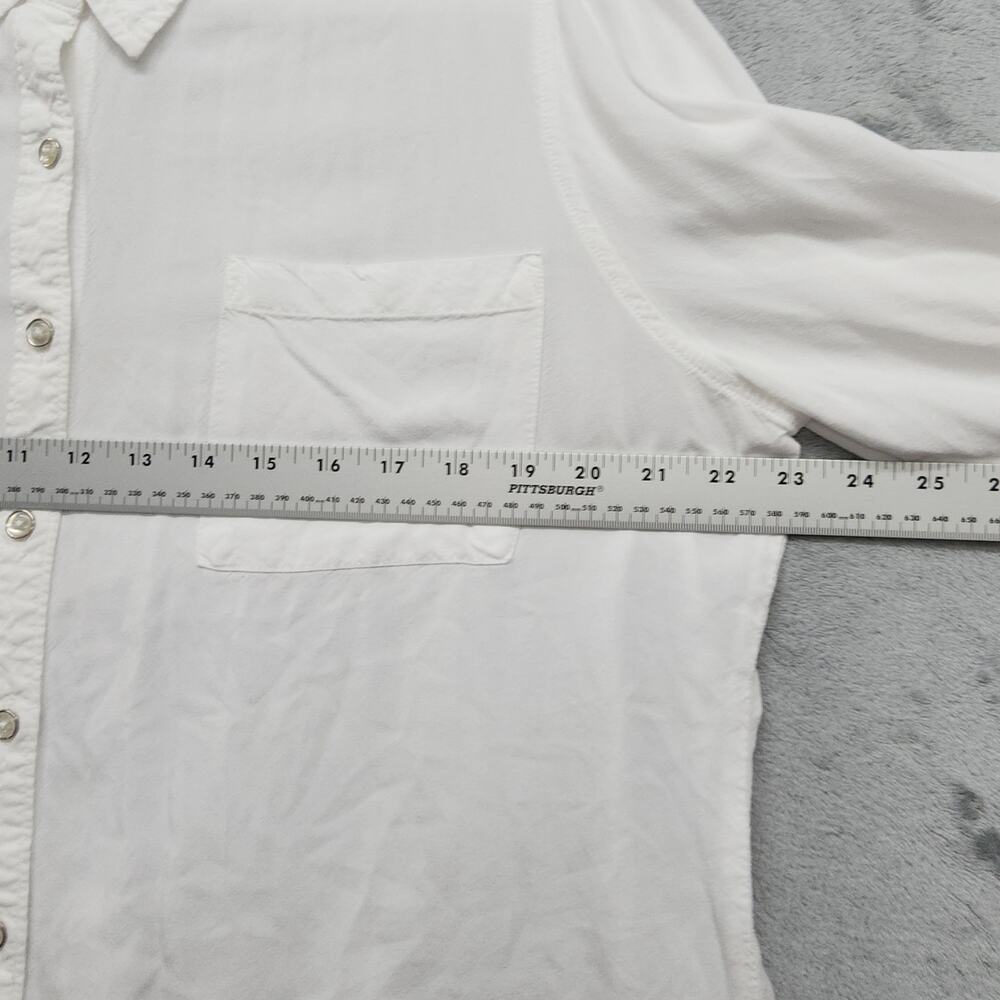 Vintage White Stag Top Womens XXL/2XL White Rayon Roll Tab Long Sleeve Casual - Picture 8 of 10